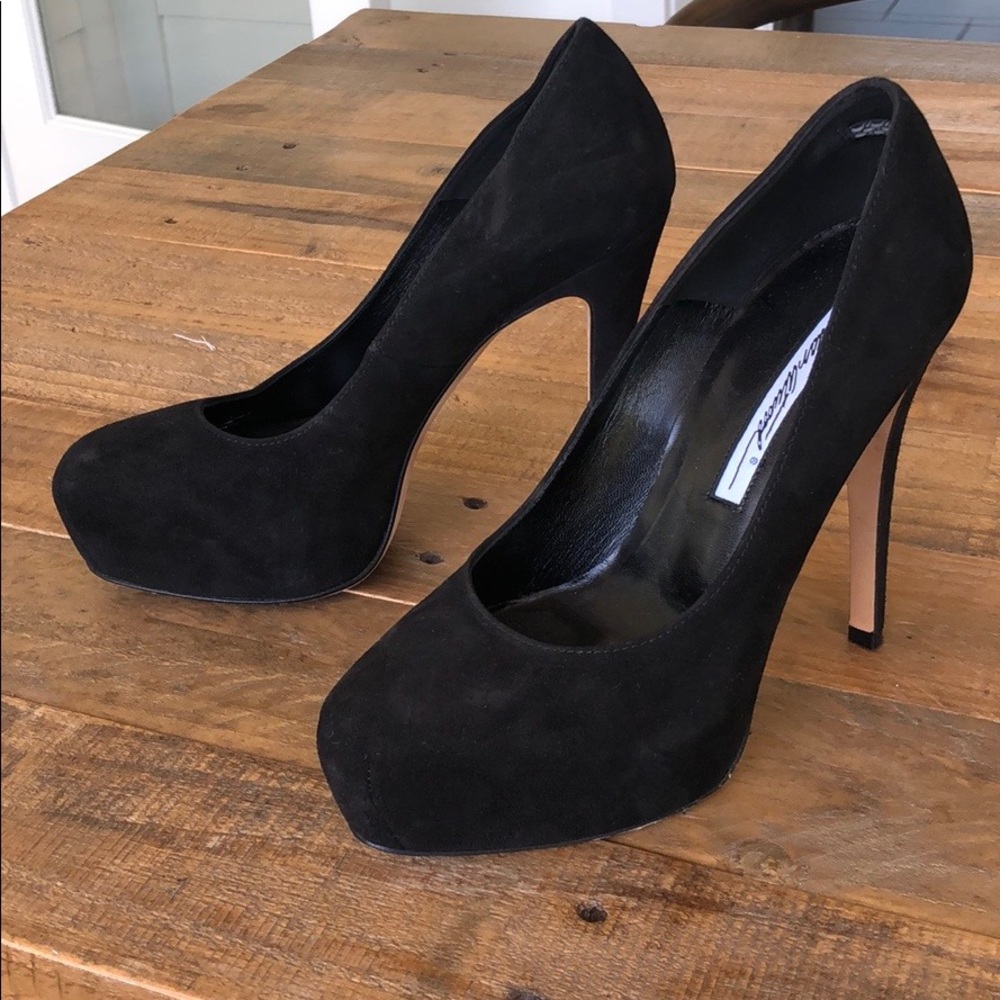 Brian Atwood suede platform pumps